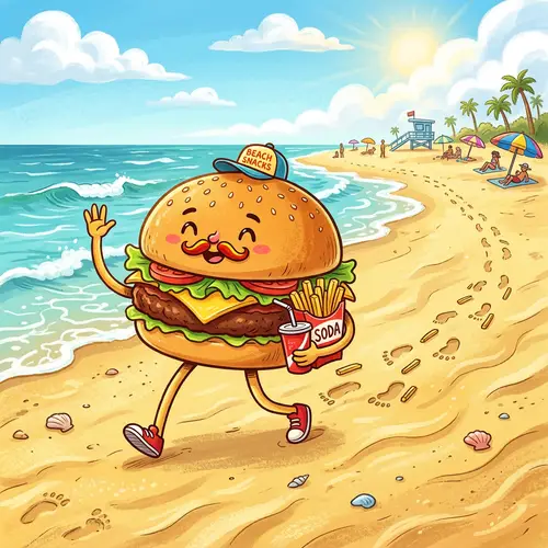 Fast Food with Legs: A Whimsical Beach Adventure