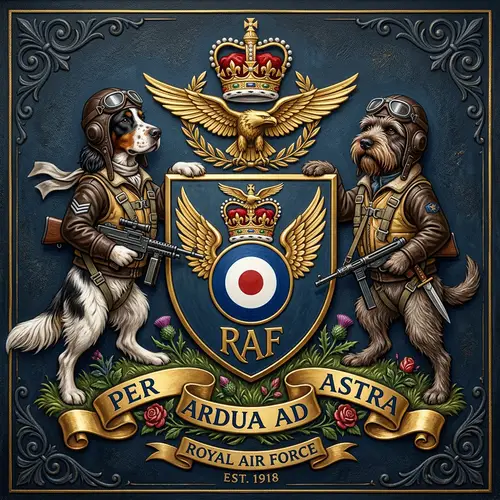 Royal Air Force Crest with Setter & Kortal Griffin