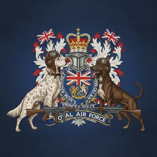 Royal Air Force Crest with Setter & Kortal Griffin