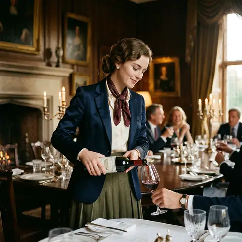 Old Money Girl Serving Wine