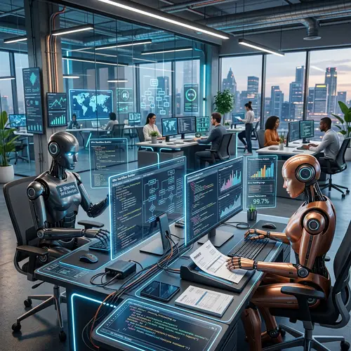 Futuristic Office Scenario: Robotic Process Automation (RPA)