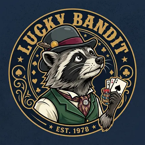 Racoon Mascot Logo in Top Hat with Confident Expression