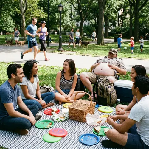 Humorous Instagram Image: Park Scene with Unexpected Twist