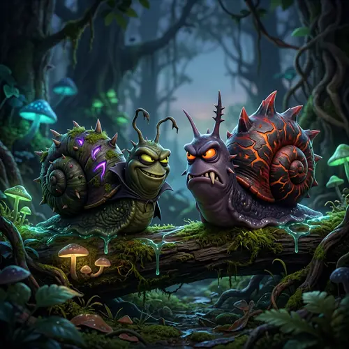 Evil Pixar Cartoon Snails Encounter