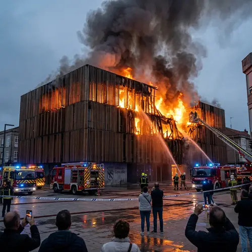 Concello de Lalin on Fire - Dramatic Blaze