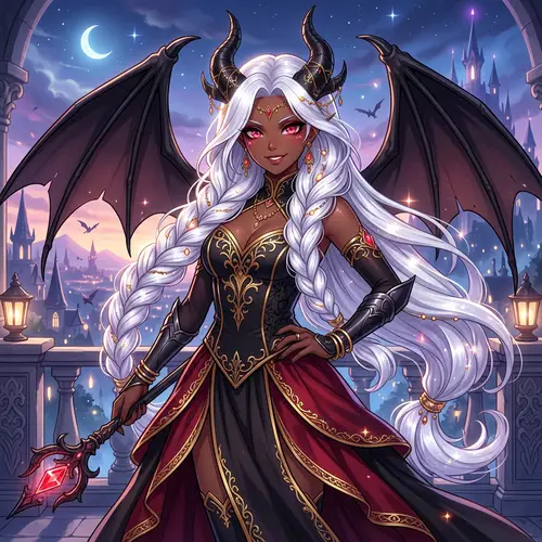 Unique Anime Character Design with Braided White Hair