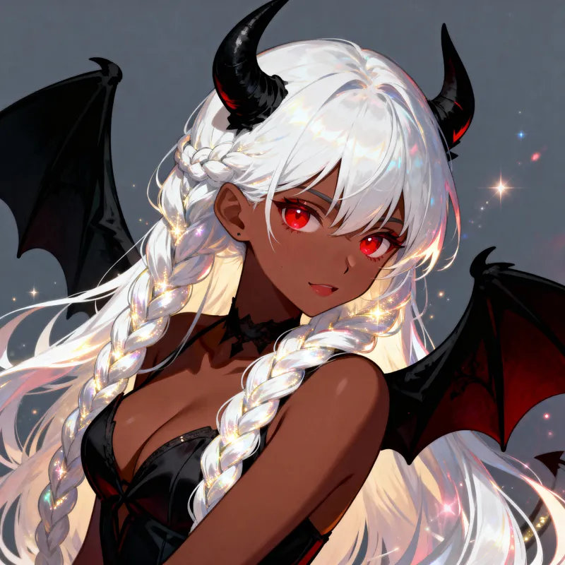 Unique Anime Character Design with Braided White Hair