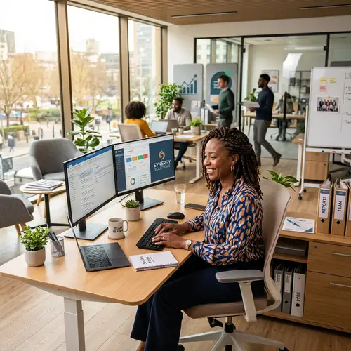Expert Black Woman Manager in Modern Office Setting