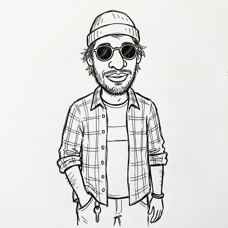 Unique Black-and-White Doodle Art Illustration