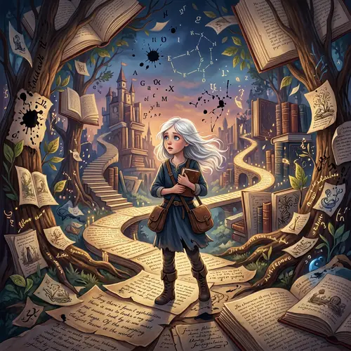 White-Haired Girl Lost in a Novel World