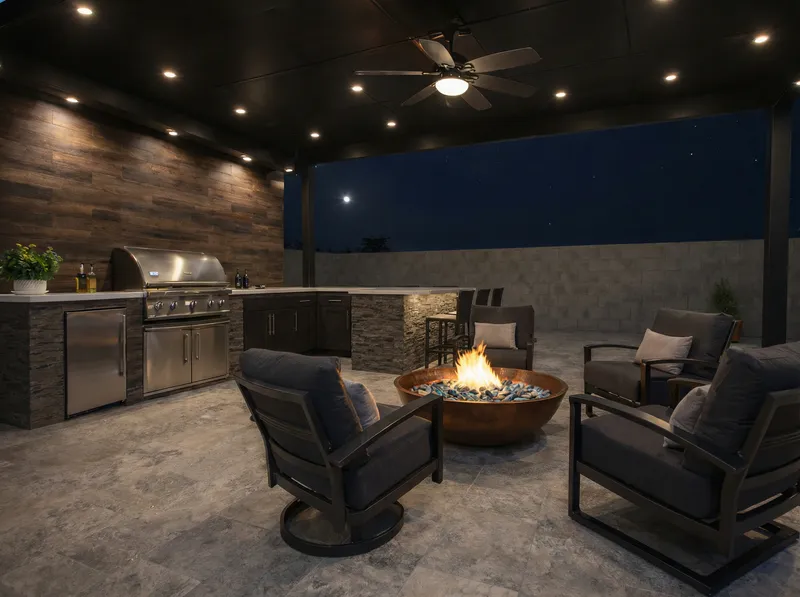 Build a 10x10 Patio Bar and Grill at 90 Degrees