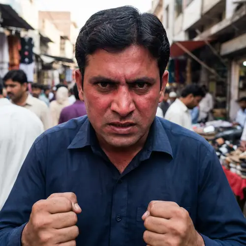 Intense Anger Emotion Displayed by South Asian Man