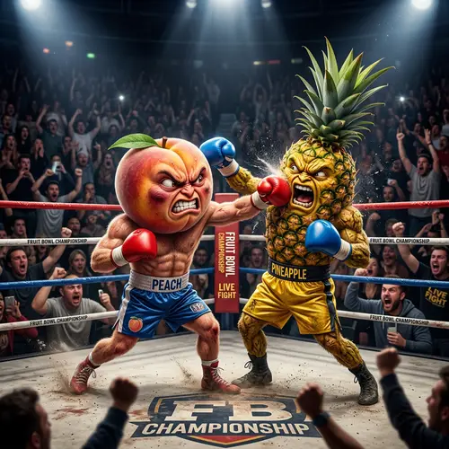 Angry Peach vs Pineapple: Epic Fruit Boxing Match