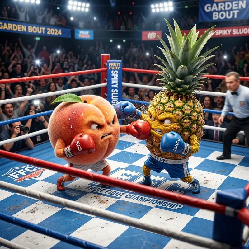 Peach vs Pineapple: A Boxing Match in Style Peach vs Pineapple: A Boxing Match in Style