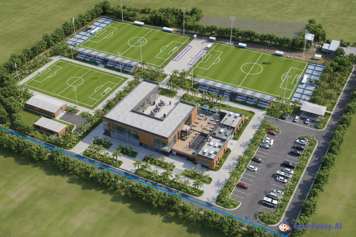 3D Design of a Football Development Complex | AI Art Generator ...