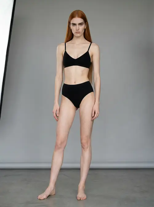 High Fashion Female Model with Copper Orange Hair