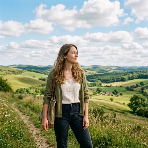 Serene Portrait of a Thoughtful Woman in Nature