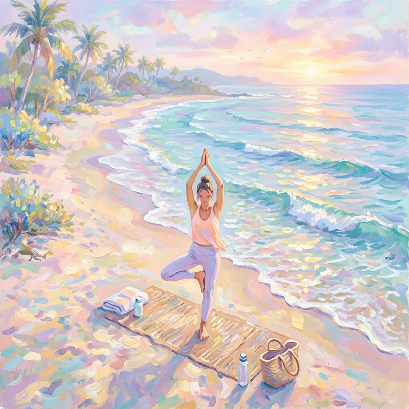 Mindfulness and Serenity: Yoga Poses by the Beach