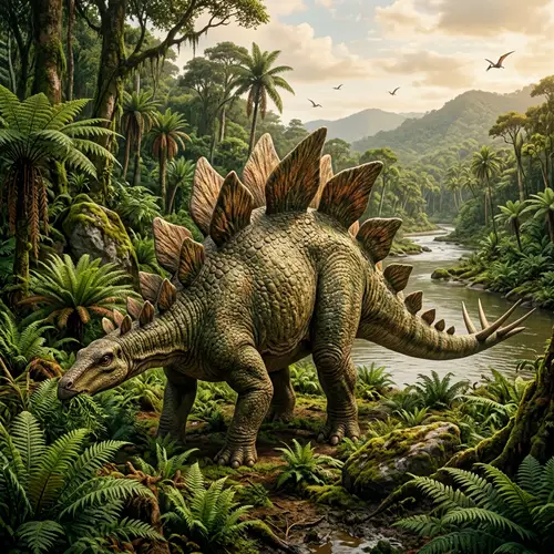 Majestic Dinosaur in Prehistoric Paradise