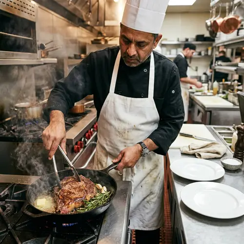Professional Chef Cooking Juicy Steak | Culinary Preparation