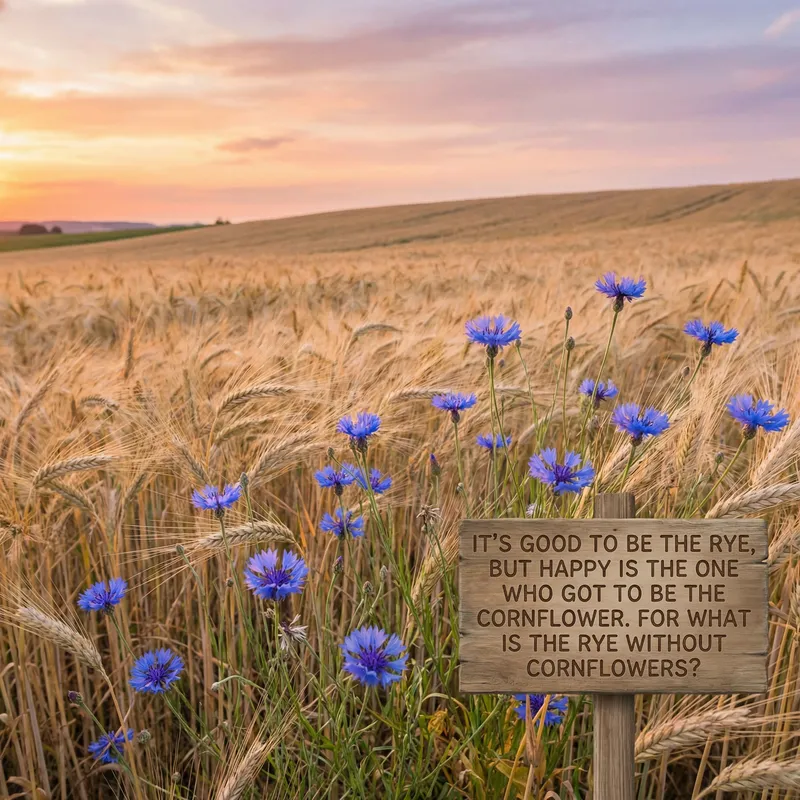 Golden Field: Rye and Cornflowers - A Philosophical Harmony