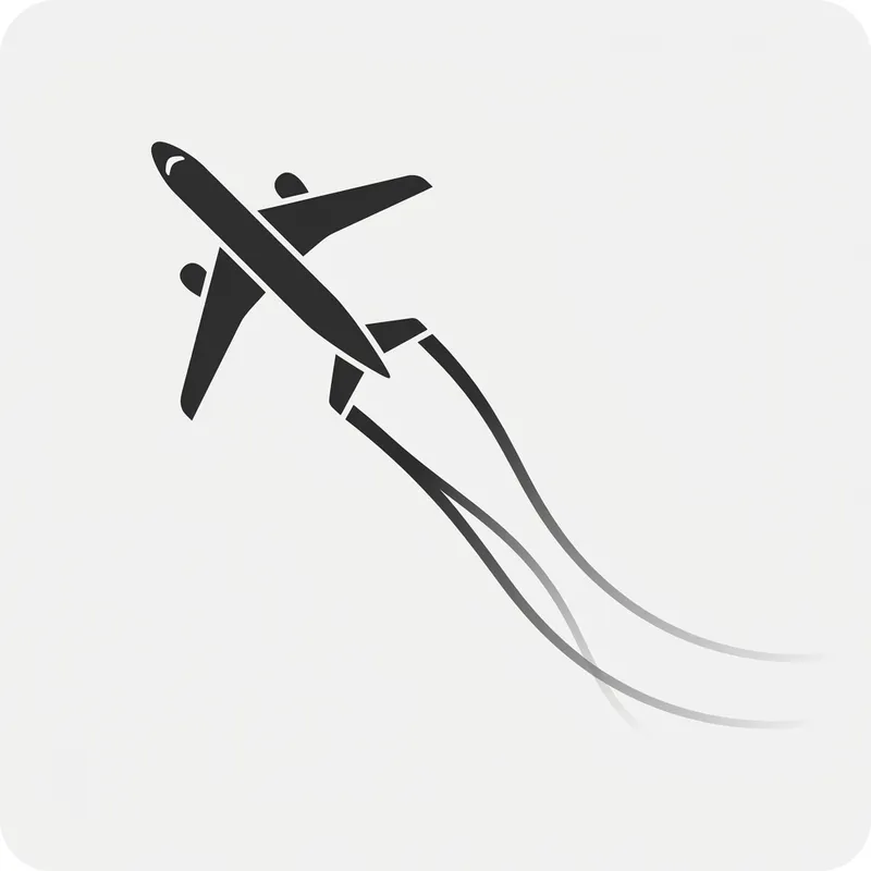 Airplane with Contrails - Modern Icon in SVG Format