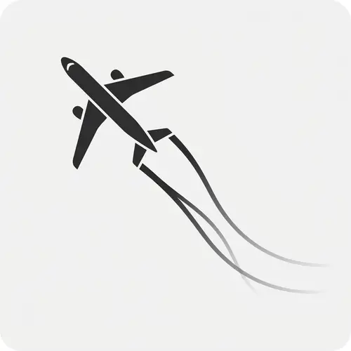 Airplane Icon with Contrails - Clean and Modern SVG Design