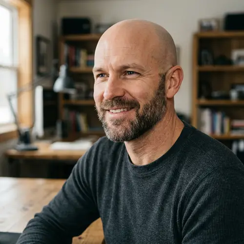 Stylish Bald Men with Trimmed Beards