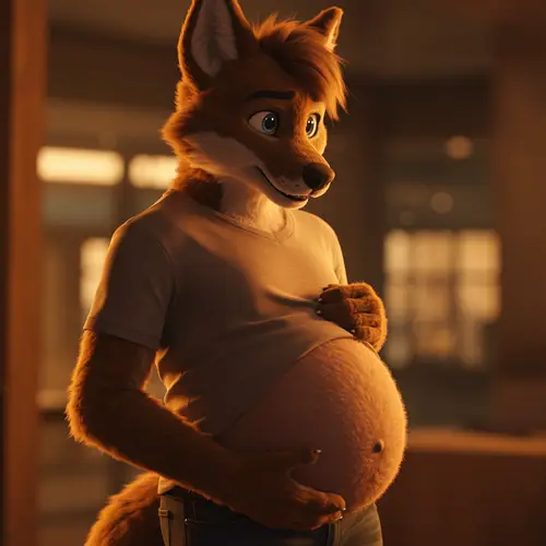 Pregnant Furry Character Concept Art