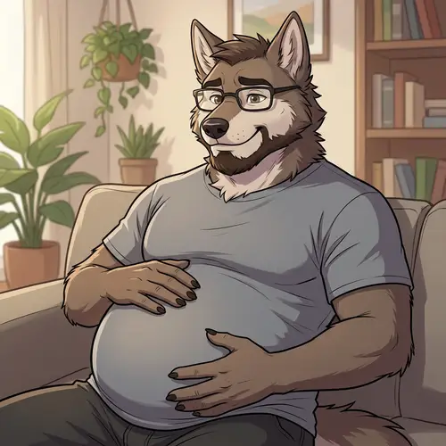 Pregnant Furry Character Concept Art