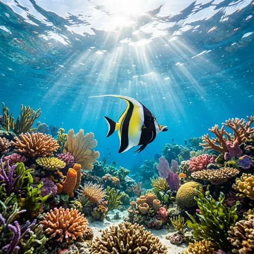 Peaceful Fish Swimming in Clear Blue Ocean