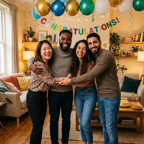 Diverse Group of Friends Celebrating Together | Joyful Gathering