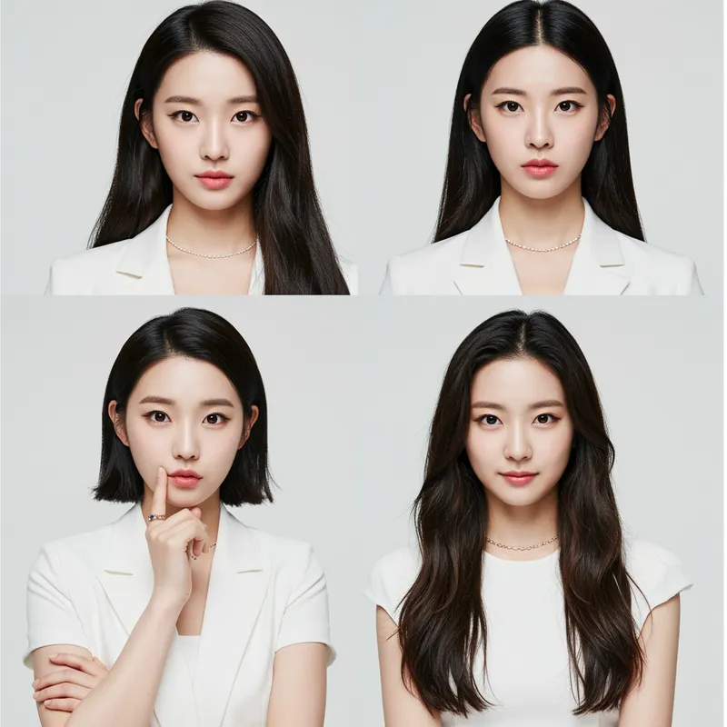 Diverse K-Pop Girl Group in White Outfits