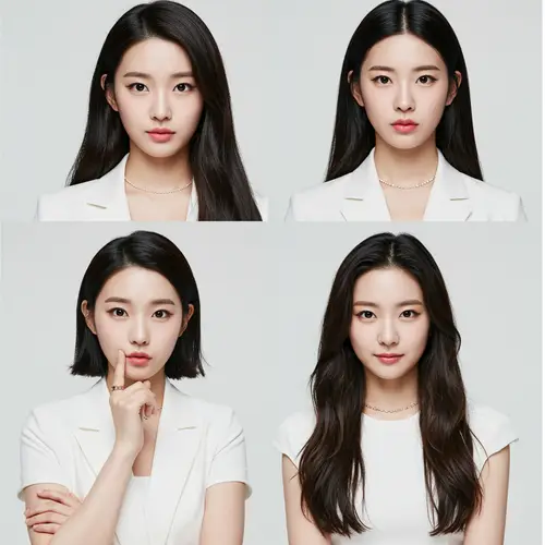 Diverse K-Pop Girl Group in White Outfits