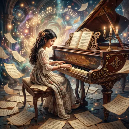 Captivating Musical Dreamscape with Grand Piano
