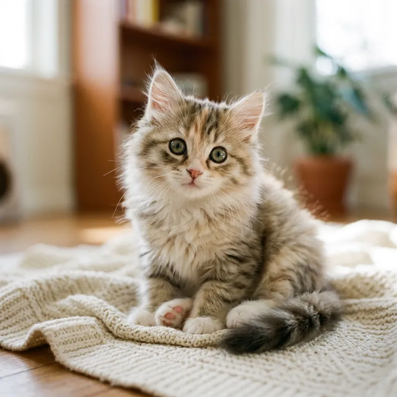 Cute Fluffy Cat - Playful Feline Companion