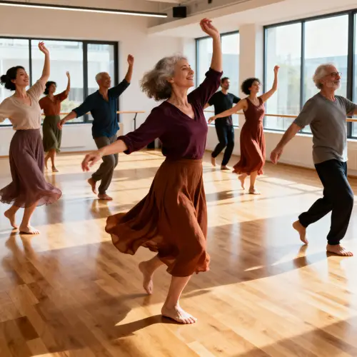Joyful Group Dancing in a Modern Studio