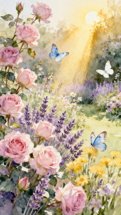 Elegant Spring Garden Watercolor for 81st Birthday