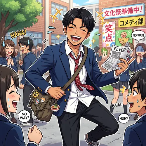 Anime-Style Male Character with Neat Black Hair