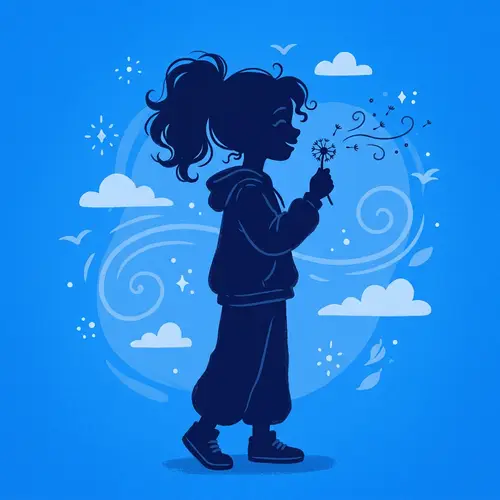 Cartoon Silhouette of a 15-Year-Old Girl