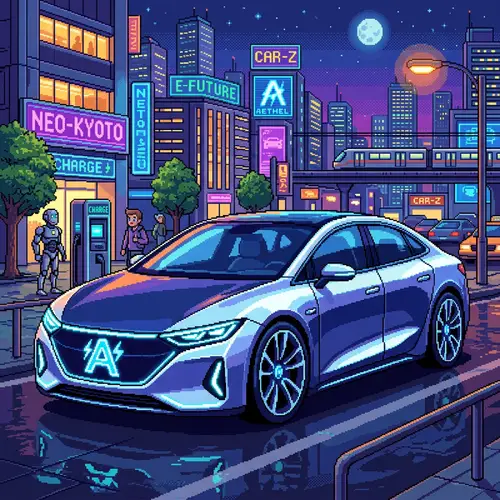 Futuristic Electric Saloon Car Pixel Art | Volkswagen ID.7