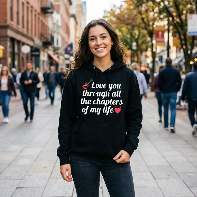 Stylish Black Hoodie with Love Quote