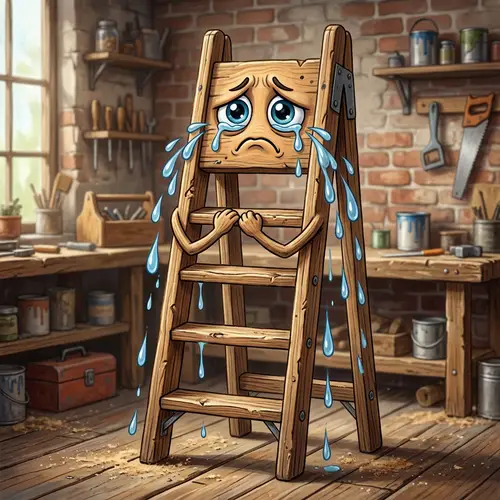 Crying Ladder: A Unique Emotional Illustration