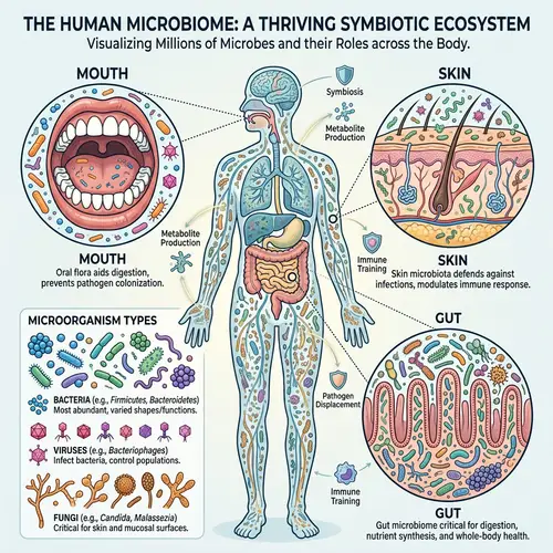 Exploring the Human Microbiome: Diverse Microorganisms in Harmony