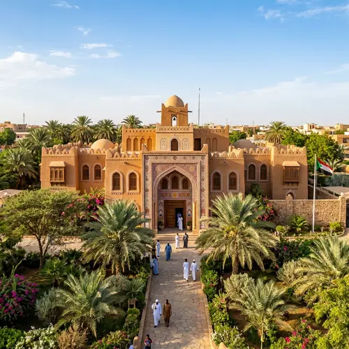 Culturally-Inspired Sudanese Embassy with Mud Brick Entrance