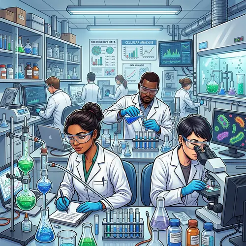 Innovative Science Lab: Diverse Researchers, Cutting-Edge Technology