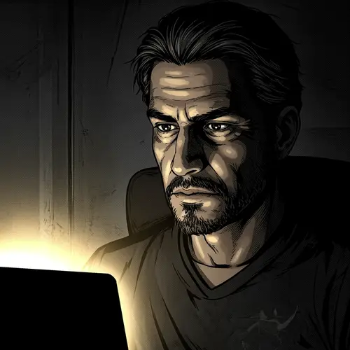 Lázaro's Intense Expression in Manga Style