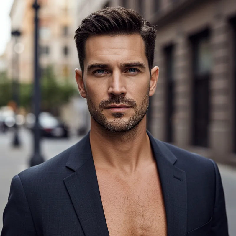 Stylish 35-Year-Old Man in a Suit Stylish 35-Year-Old Man in a Suit