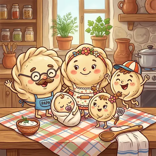 Family of Dumplings: Fun Pelmeni Characters