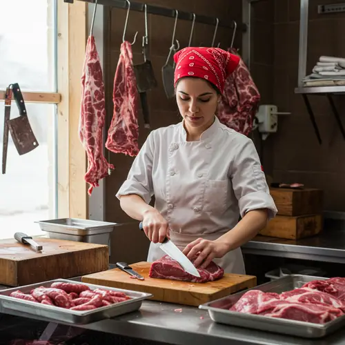 Expert Butcher Woman - Crafting Quality Meats